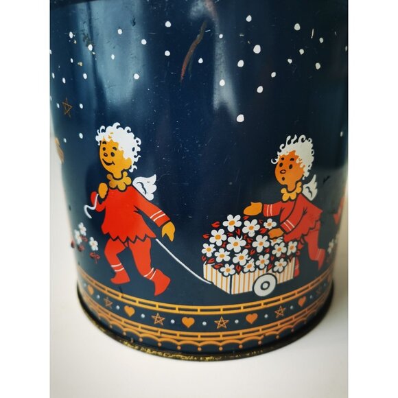 Biscuit Tin Norwegian Christmas Angels - Dancing Singing Angels Sweden Norway - Picture 4 of 8